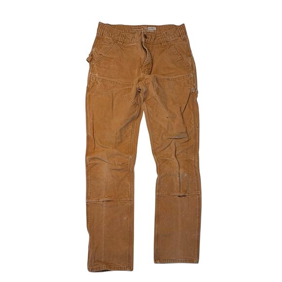 Carhartt Rugged Flex Slim Tapered Double Front Dungaree Brown Pants 32x30 - Picture 1 of 8